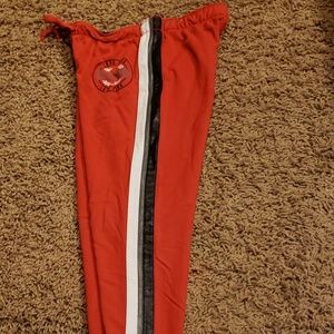 Vs Pink pant with leather stripe